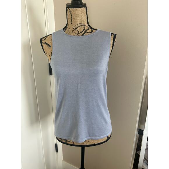 August Silk Tops - August Silk Blue Sleeveless Top Size M